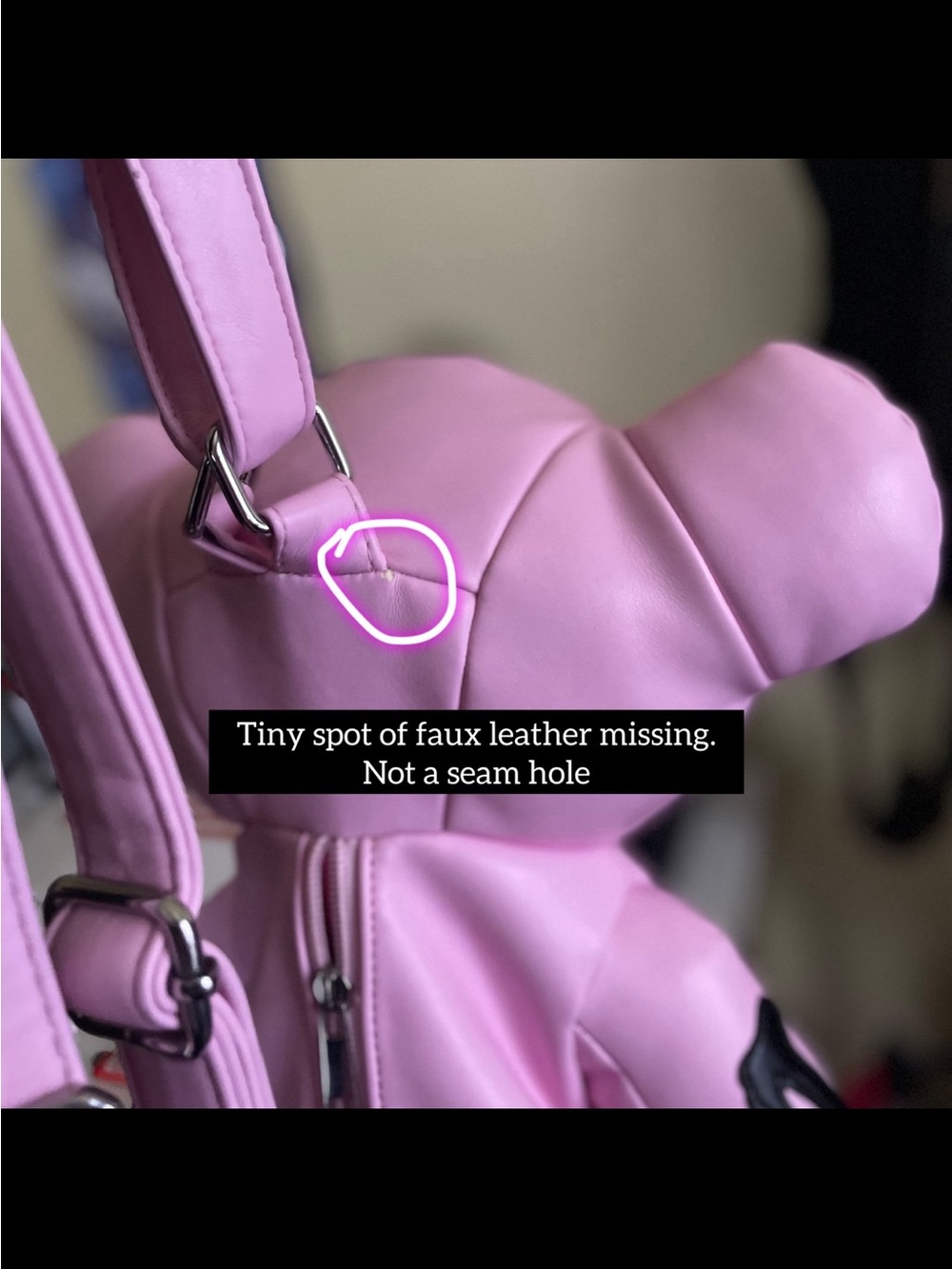 Rare!! Dolls Kill Current Mood Pink Skeleton Bear Backpack Bag Purse Goth Punk - Picture 7 of 9